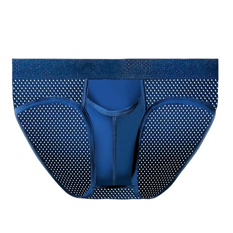 Calcinha de separação de bala masculina sexy u-convexo cuecas veia gelo seda escrotal aro esperma cordão shorts cabeças varicosas