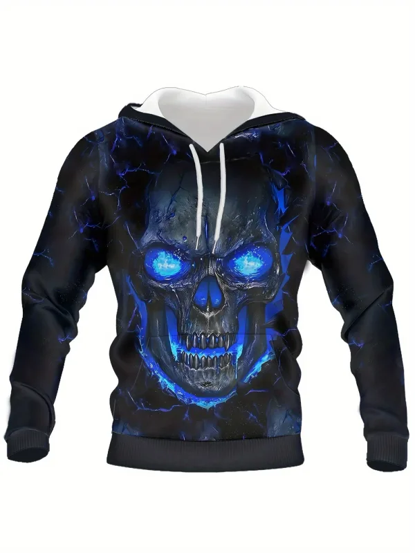 3D-tryckta Skull and Rose sweatshirts Dragsko Sportkläder Långärmade toppar Huvtröjor herr Street Graphic herrkläder — image 14