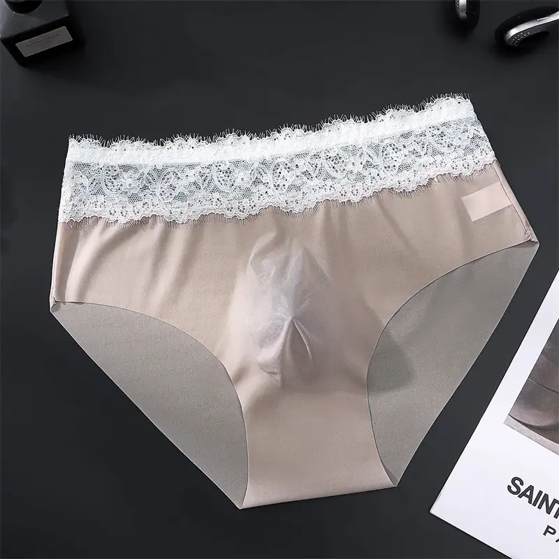 Ice silk men's underwear seamless cueca lace Sexy lingerie thin convex bag calzoncillos hombre adults 18 plus tangas japonesa — image 7