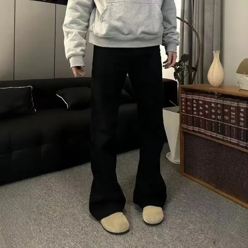 Korean Style Streetwear Slim-Fit Cleanfit Flared Jeans for Men Simple Trendy Vibe Casual Long Pants — image 2