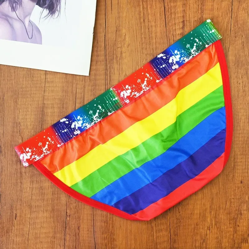 New Man U Convex Pouch Underwear Sexy Rainbow Stripes Briefs Male Swimwear Europe Size S/M/L/XL — image 8