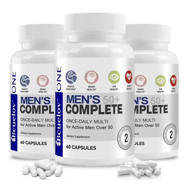 Men's Multivitamin for 50+ - High Potency Formula for Brain Eye & Heart Health for Brain Eye & Heart Health 120 Capsules