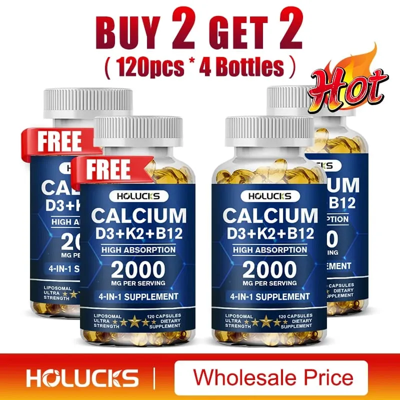 Calcium Supplements with Vitamin D3 K2 Support Bone Muscle TeethHealth Replenish Joints Calcium Absorption