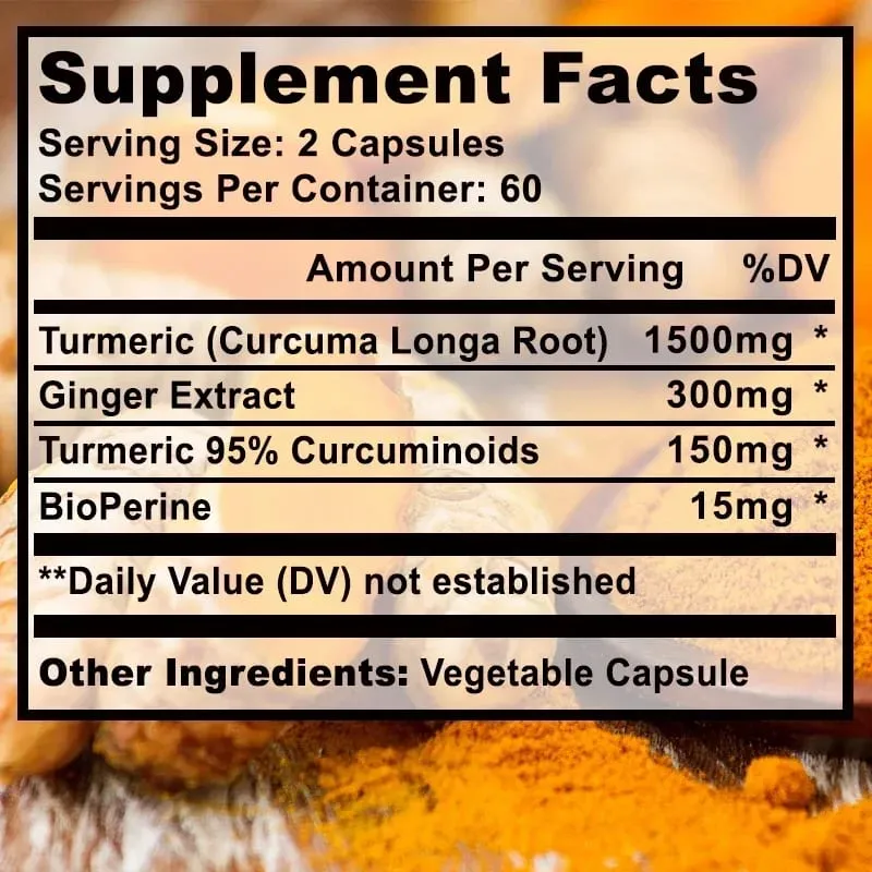Kurkuma kurkumin bioperinnel – támogatja az ízületi gyulladás egészségét Antioxidánsok Az agy megismerését és az emésztést