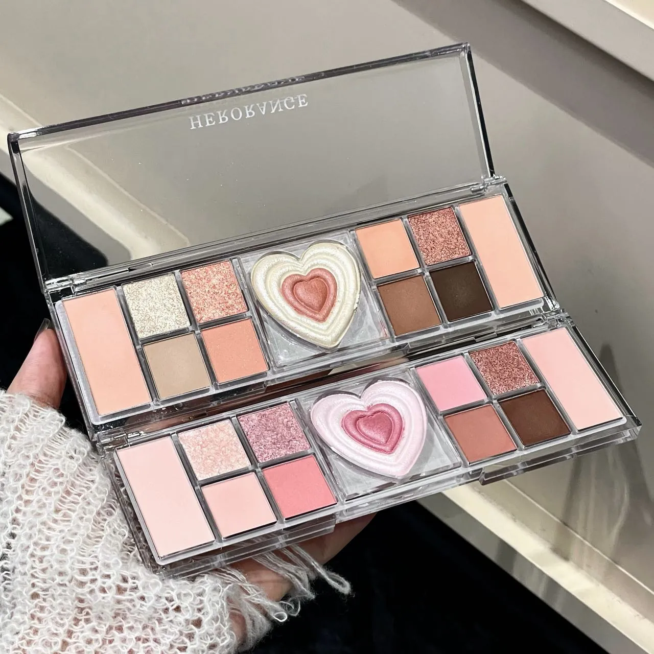 12-Color Tea Apricot Eye Makeup Palette Low Saturation Eyeshadow Palette Pearlescent Matte Shimmer Earth Color Eye Shadow Beauty — image 4