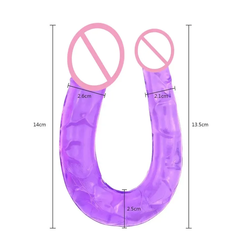Puha zselés műpénisz, dupla, hosszú, 46 cm-es valósághű kakas Leszbikus hüvelyi anális dugó Rugalmas hamis pénisz nőknek szexjátékok — image 6