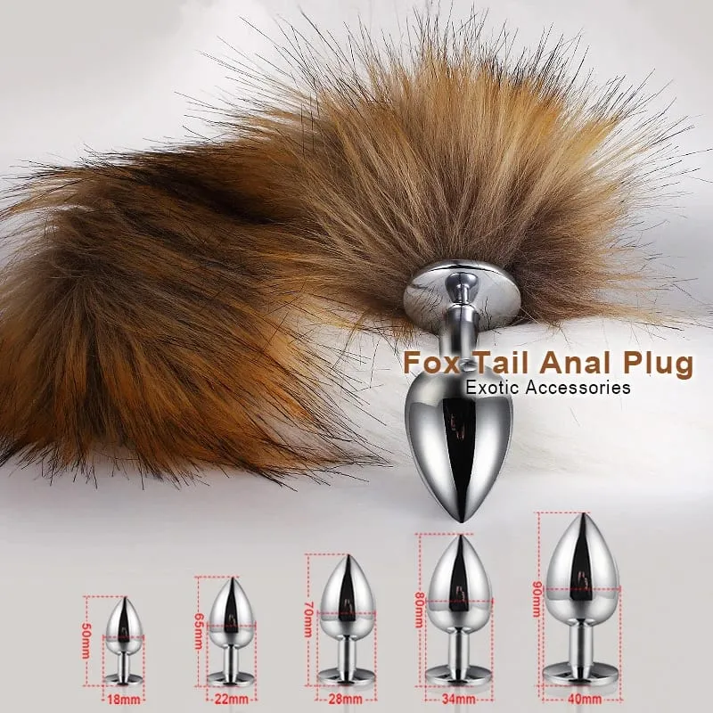 Szexbolt 5 méretű fém fenékdugó Fétis Rókafark Intim játékok Bdsm Anális Extender Tágító Termékek Erotikus játékok Áruk felnőtteknek — image 1
