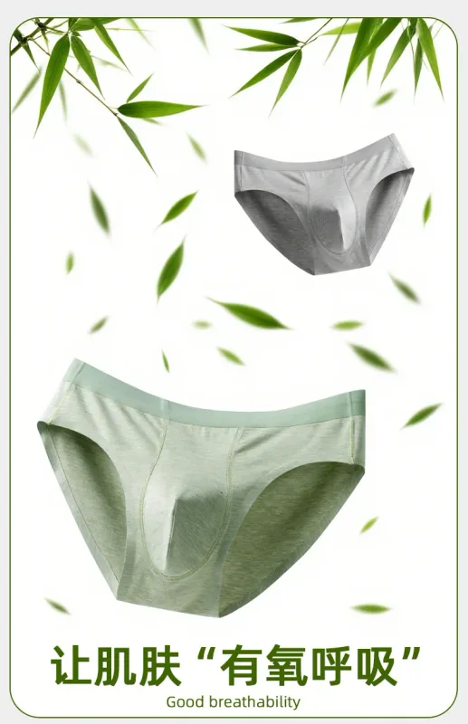 Men Sexy Briefs Bamboo Fiber Underwear Bulge Pouch Underpants 10A Antibacterial Breathable Sports Panties Soft Knickers Shorts — image 12