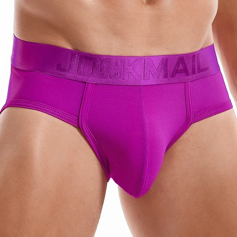 Jockmail Mens Underwear Briefs Mesh Breathable Sports Fitness Shorts Solid Color Sexy Low-rise Lingeries for Extreme Panties — image 25