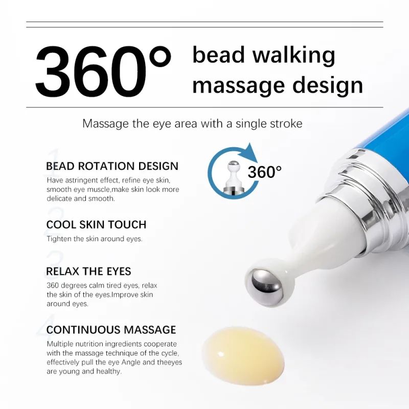 5% Caffeine Eye Serum με 360° Massage Ball Under Eye Roller Cream για μαύρους κύκλους και πρήξιμο που μειώνει τις λεπτές γραμμές των ρυτίδων — image 4