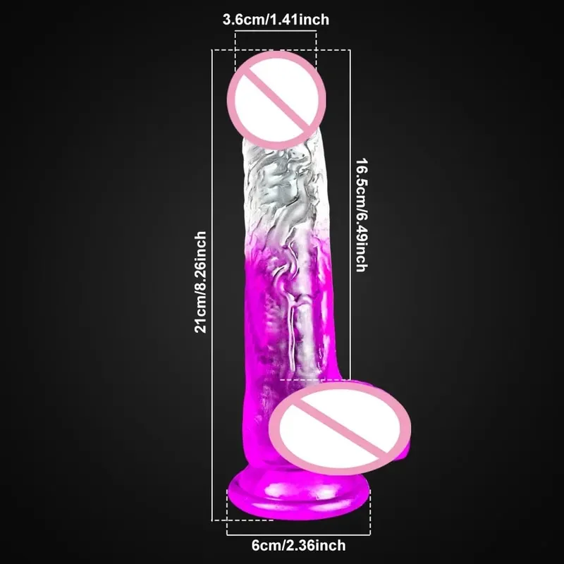 Jelly Dildo 4 Sizes Transparent Soft Realistic Penis Fake Dick Butt Plug for Woman Men Gay Sex Toys Female Vagina Anal Sex Toys — image 14
