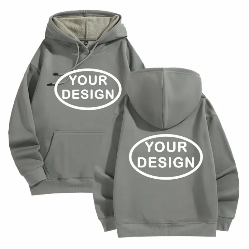 Na-customize na Naka-print na Mga Hoodies ng Lalaki at Babae na Loose Casual Fashion Long Sleeved Pullovers na Burdado na LOGO Street Sports Shirts — image 2