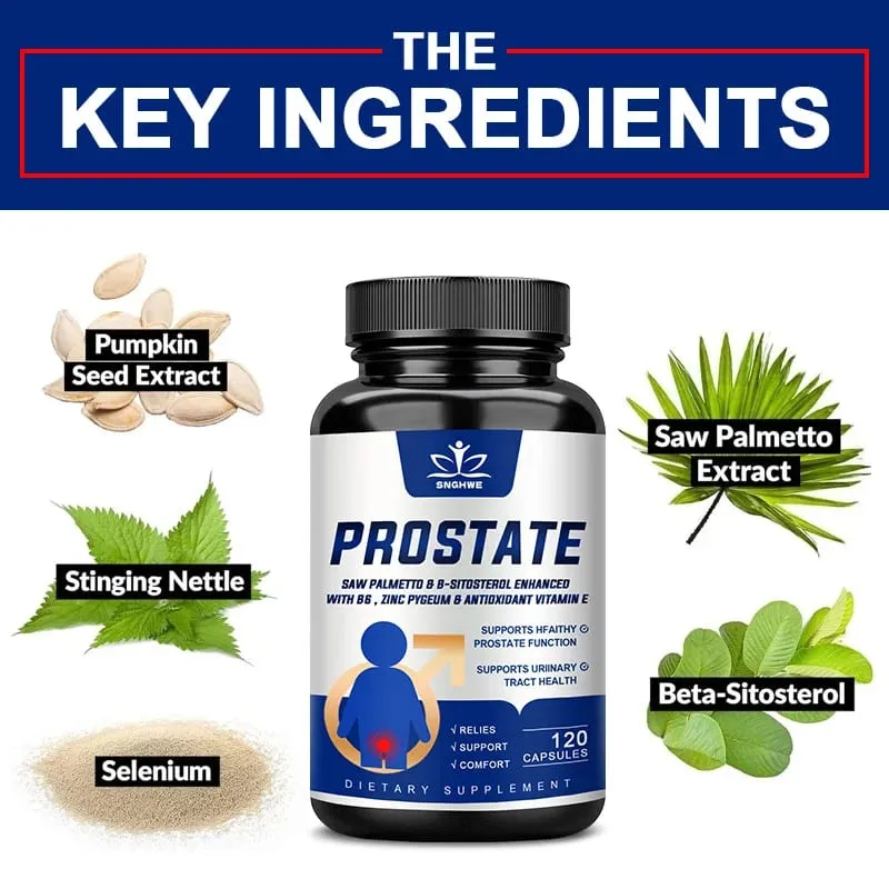 Prostate Saw Palmetto and Beta Sitosterol Supplement Men's Prostate Health Support Size Supports Urinary Relief Bladder Control