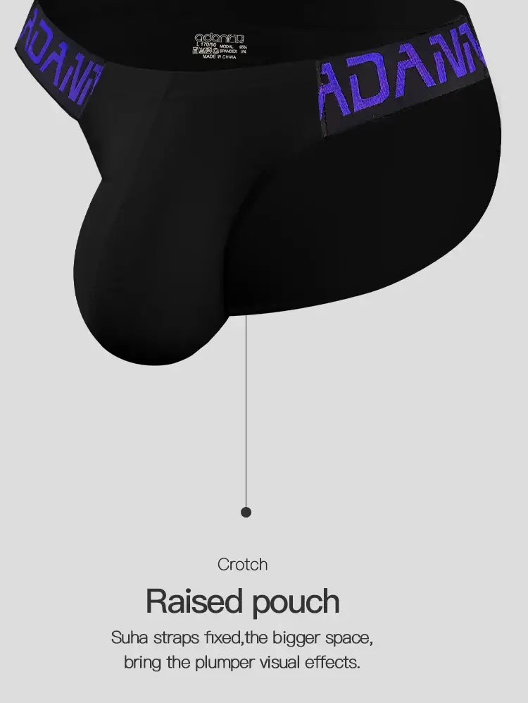 1PCS Men's ADANNU Modal Triangle Briefs Letter Waistband Soft Breathable Underwear — image 7