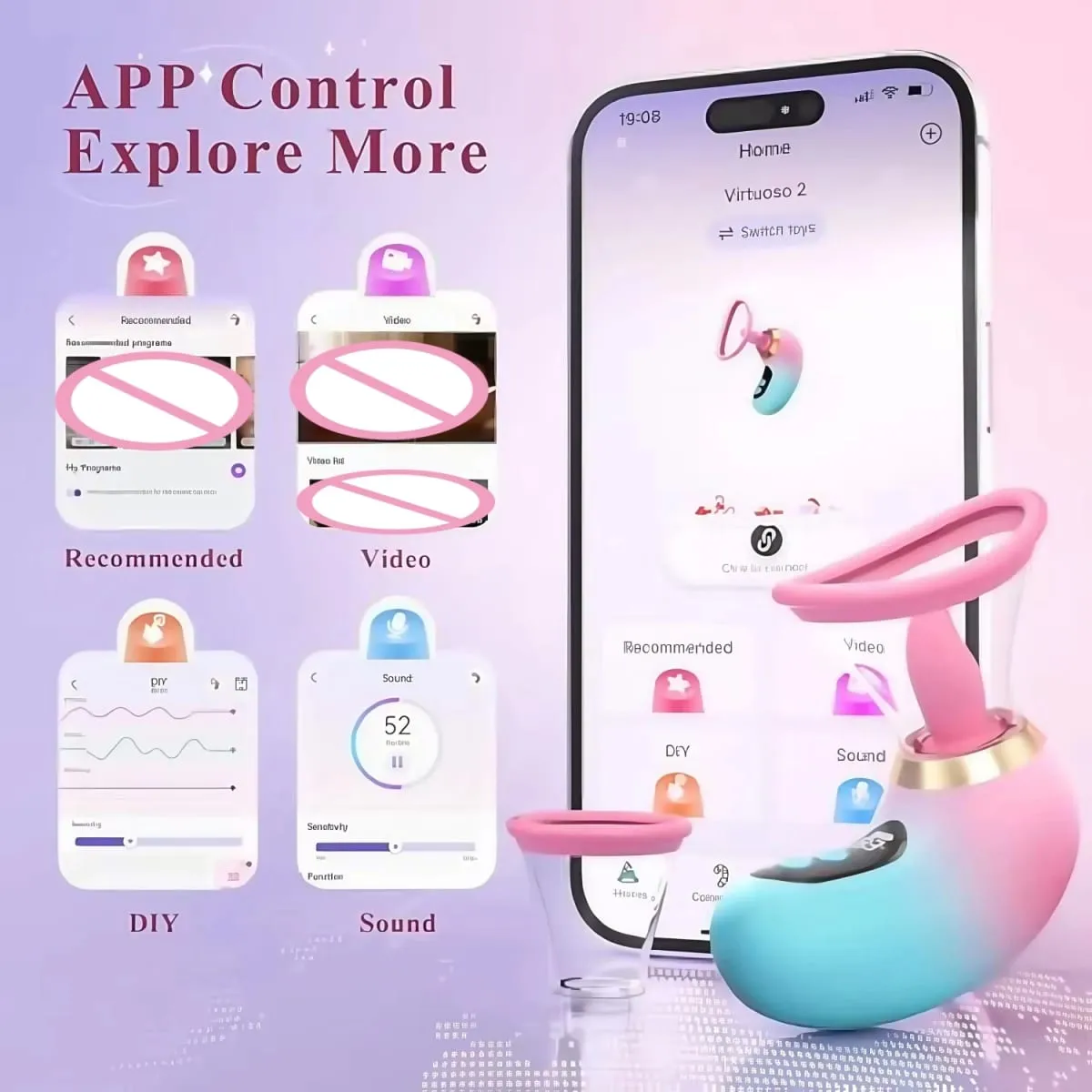 5IN1 Clitoris Sucker Vibrátor Nyalló Bimbó Vagina Masszírozó APP Control Clit Stimulator LCD kijelzős szexjáték nőknek — image 4