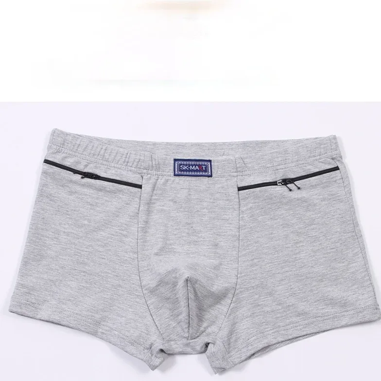 Herrfickor Underkläder Stöldskyddsbyxor Boxertrosor,två dragkedjor Fickor Bomullskalsonger,Boxershorts för herr,byxshorts 3256802472559571 — image 3