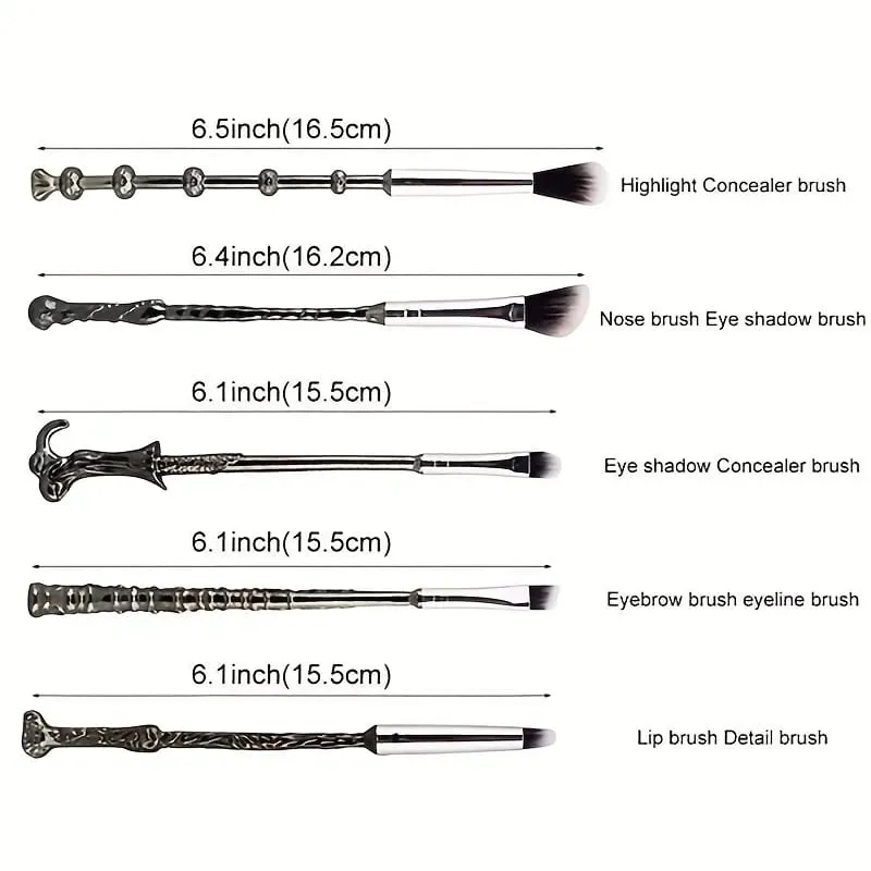 Πινέλα Wizard Wand 5 τμχ Σετ πινέλου μακιγιάζ 5 τμχ για γυναίκες