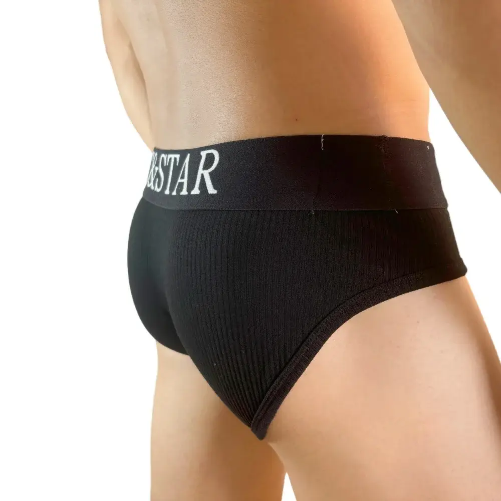 Athletic High Cut Design Mga Panloob na Panloob ng Sexy na Lalaki Mga Panloob na Panloob na Ribbed Cotton Sports Comfort Men Bikini Slip Panlalaking Tanga Briefs — image 8