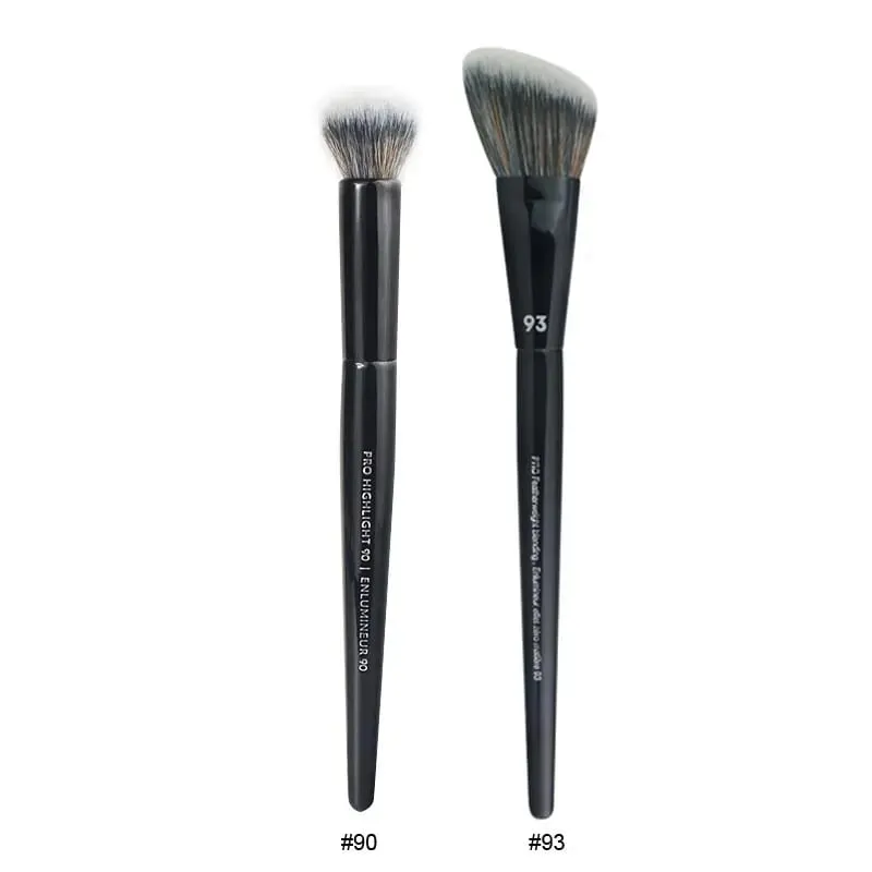 2 pièces/ensemble pinceaux de maquillage noirs Pro poudre de cheveux synthétiques ombre à paupières tache point culminant fond de teint aérographe diffuseur pinceau de maquillage — image 30