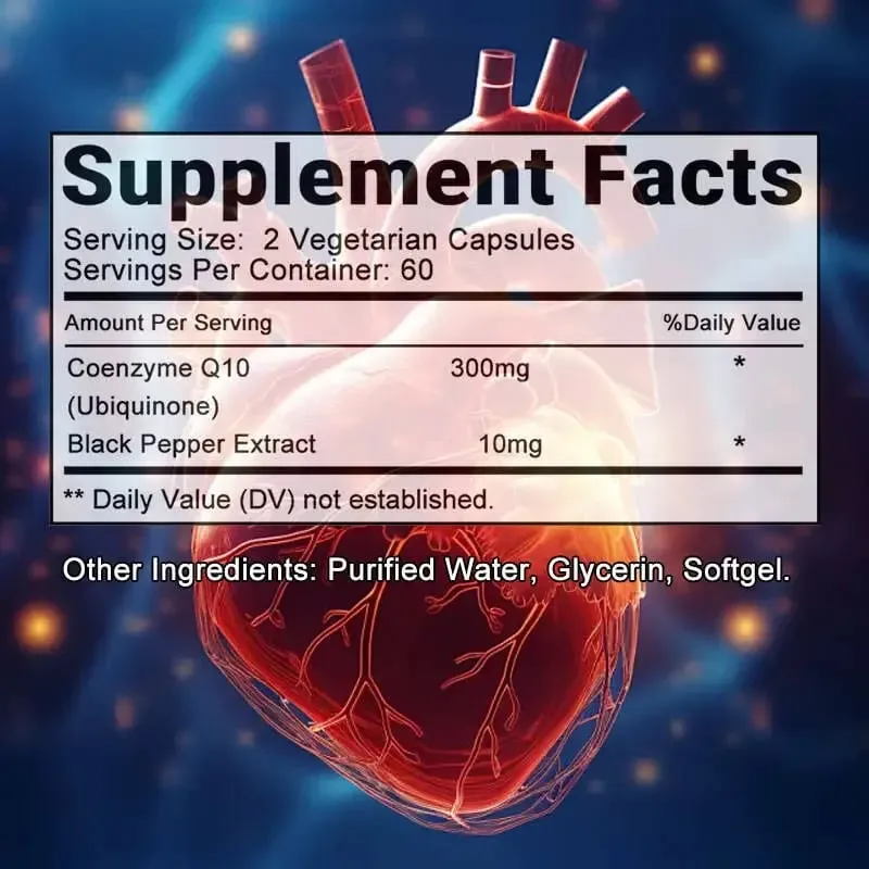 CoQ10 Softgels - Koenzim Q10 (ubikinon) Kiegészítő, jól felszívódó antioxidáns, támogatja a szív egészségét és az energiatermelést