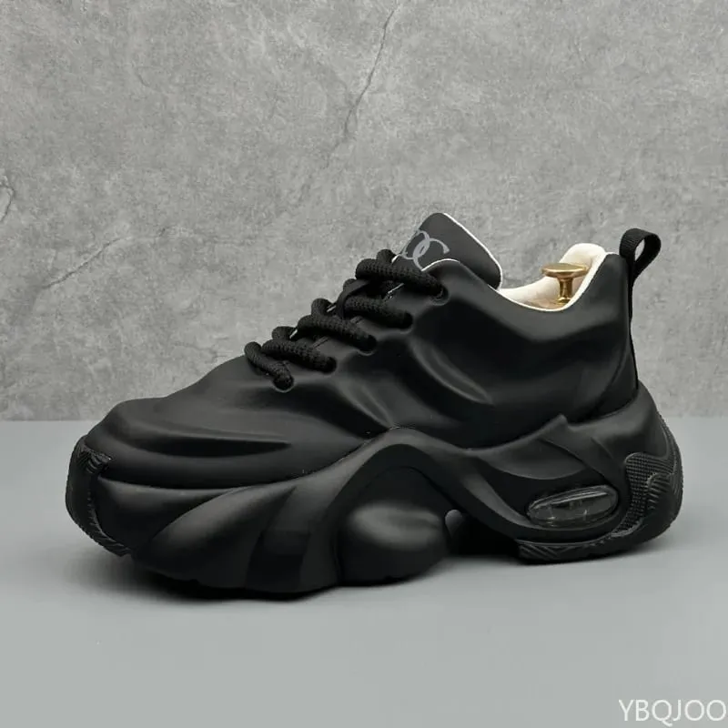 Hot Selling Men's Shoes in Plus Size Design New Thick Soled Fashionable and Versatile Sports Vulcanized Shoes with Temperament