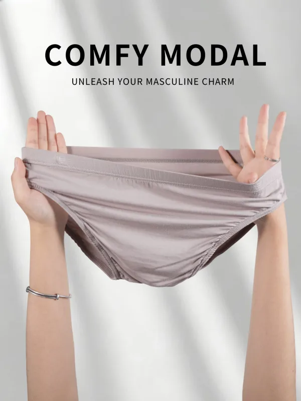 Men's Modal Ultra Thin Bare Feel Briefs, Low Rise High Elastic Breathable 3D Convex Pouch Underwear — image 30