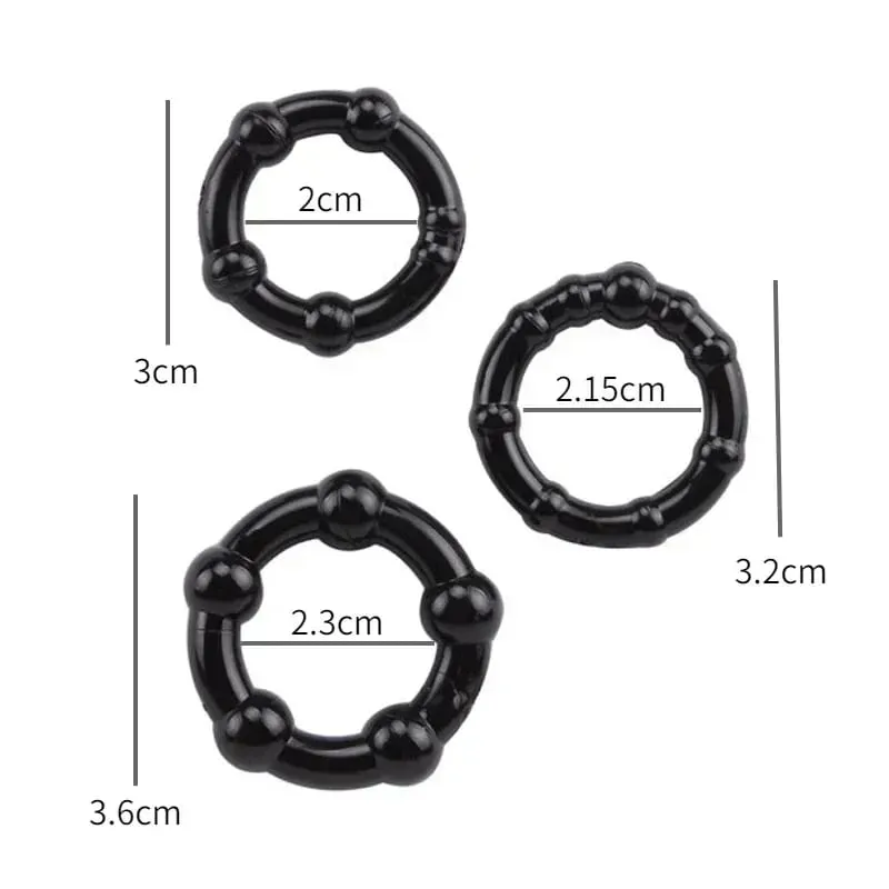 3db Stretchy Stay Hard Gyöngyös kakasgyűrű Késleltetett magömlés edző Scrotal Binding Ball Hordágy Szilikon Cockring Férfi Szexjátékok