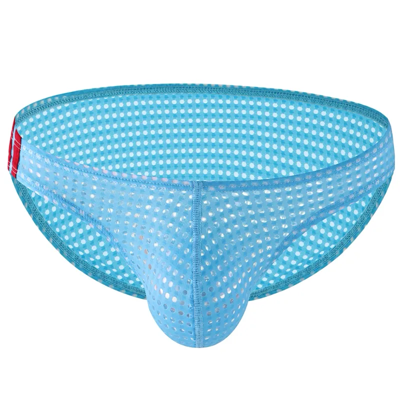 Men Briefs Summer Breathable Holes Underwear U Convex Thin Low Waist Briefs Slip Underpants Calzoncillos — image 6