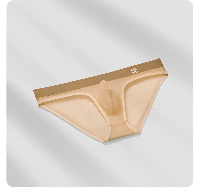 Ice Silk Ultra-thin Men Underwear Seamless Transparent Quick Drying Briefs Sexy U Bulge Pouch Triangle Underpants Erotic Panties — image 12