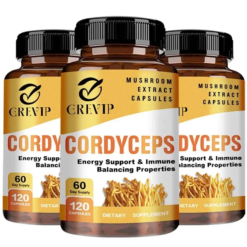 Cordyceps Mushroom Capsules - Boost Energy and Endurance Enhance Memory and Concentration and Relieve StressSupplementsSupplem — image 3
