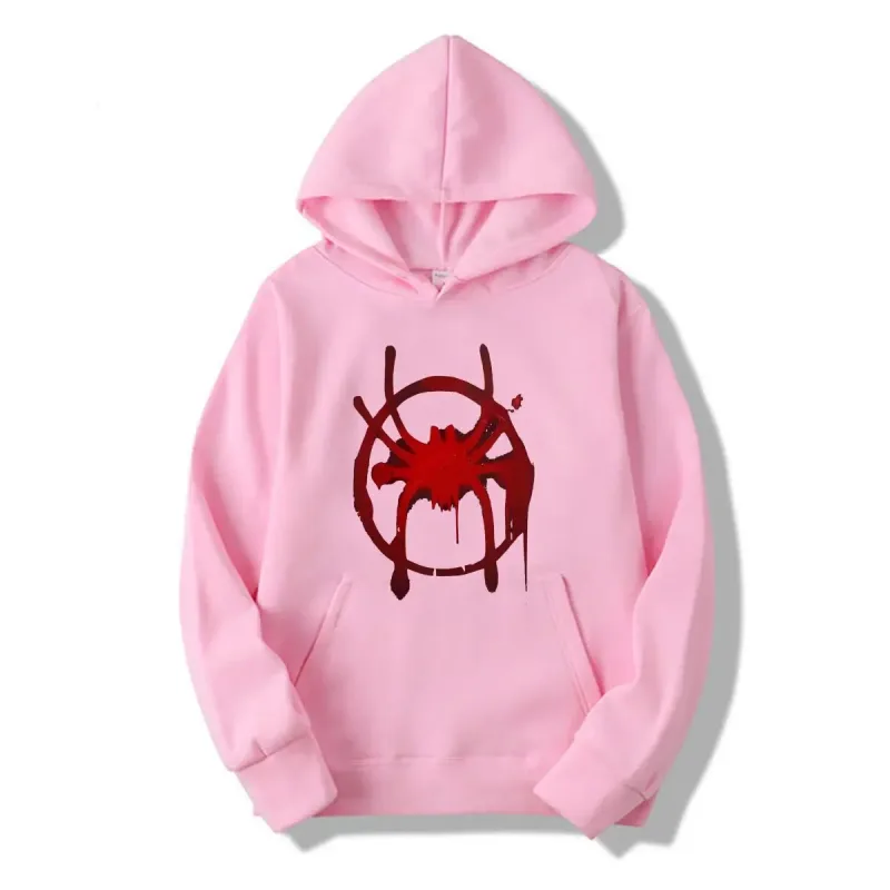 Sportkläder för män och kvinnor. Ny svart huvtröja. Miles Morales Spider Symbol Print Sweatshirt för män. — image 6