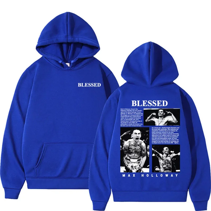 Max Holloway Blessed Vintage Graphic Hoodies Men Women Harajuku Violence Aesthetic Sweatshirts Casual Comfort Long Sleeve Hoodie — image 11