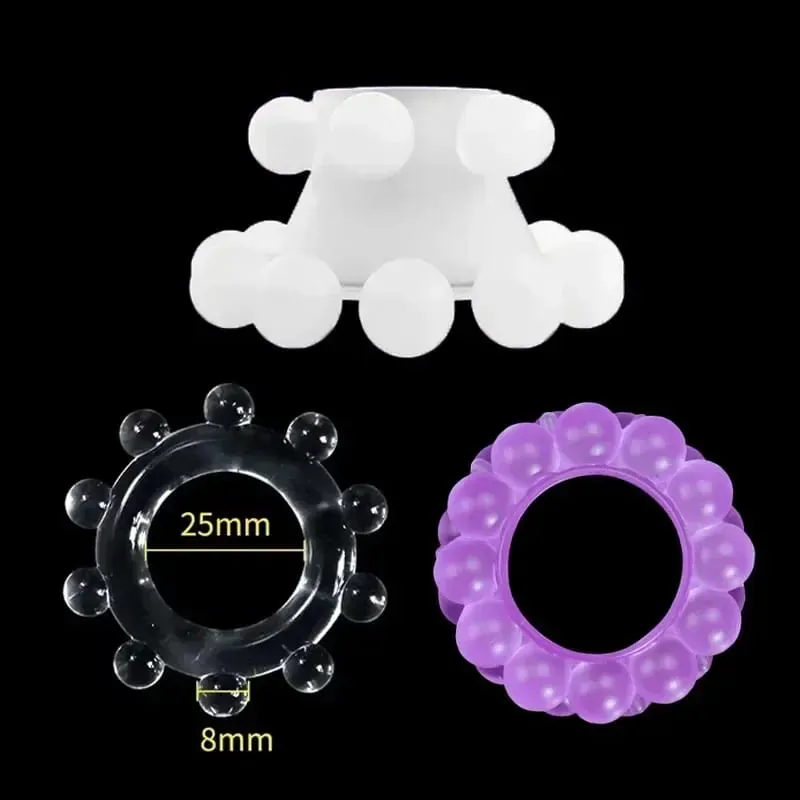 3db Stretchy Stay Hard Gyöngyös kakasgyűrű Késleltetett magömlés edző Scrotal Binding Ball Hordágy Szilikon Cockring Férfi Szexjátékok