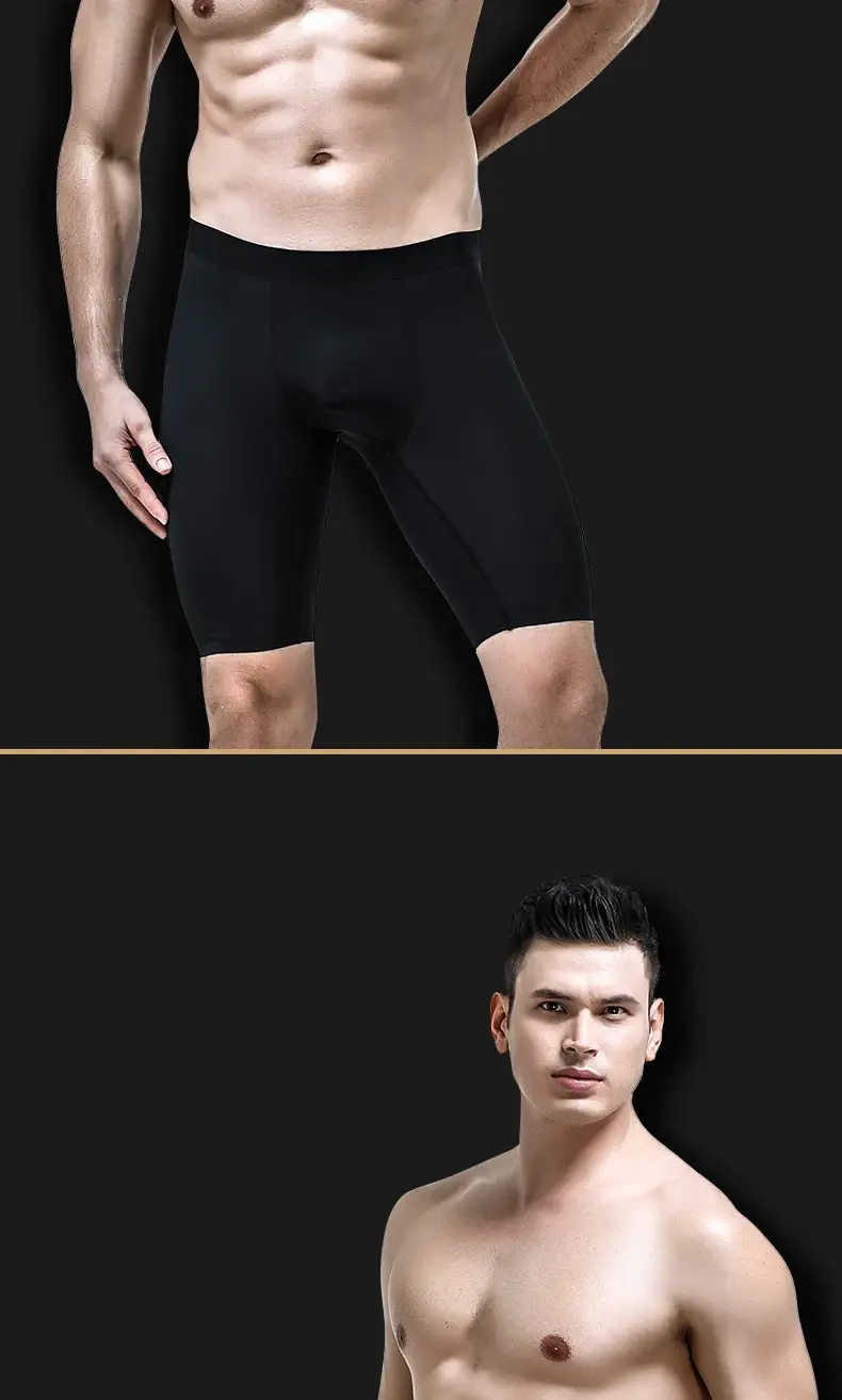 Men's sports underwear for summer, ice silk, quick-drying, extended, anti-friction legs, loose four-corner short underpants — image 14