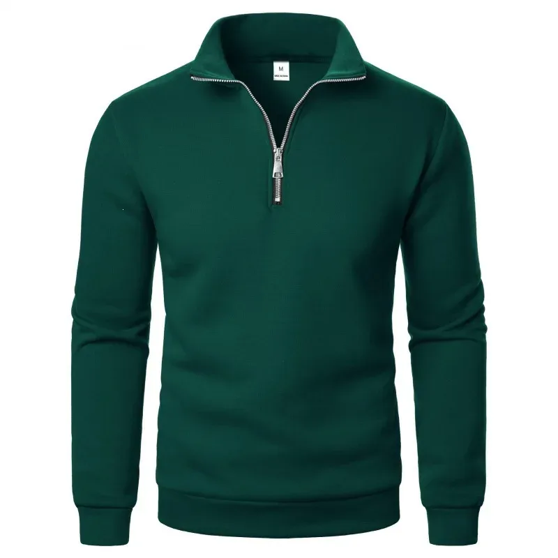 Frühling Herbst neue Casual Halb Zipper stehkragen sweatshirt Trend Einfache schlanke männer Pullover langarm tops männer sweatshirt — image 25