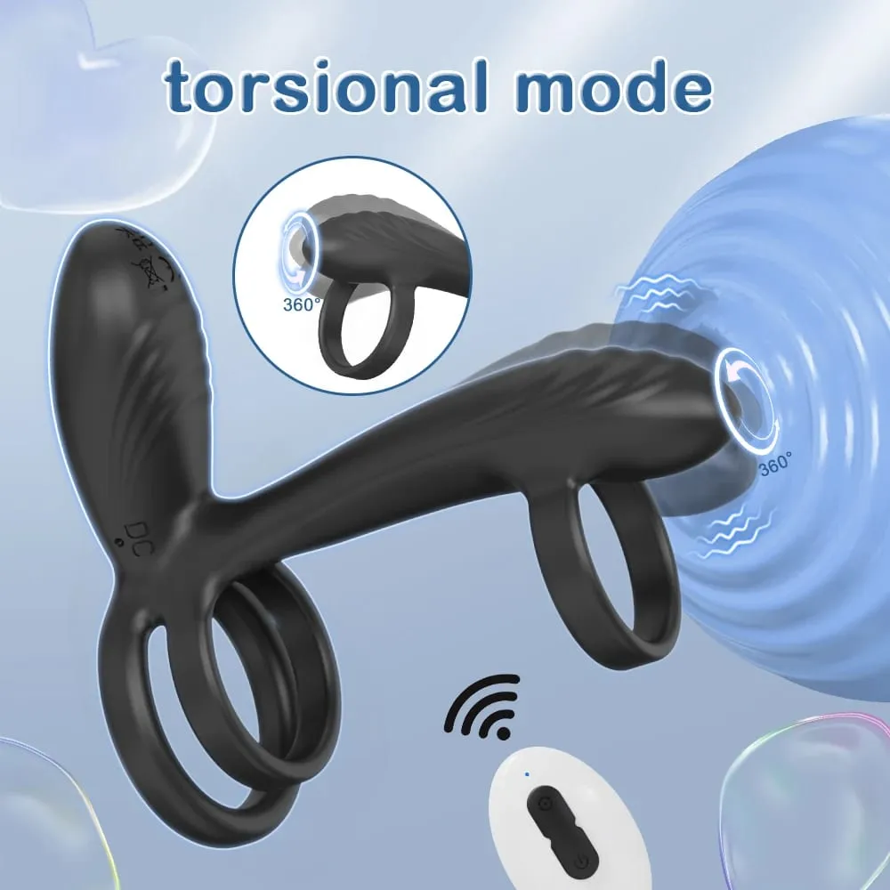 Remote Control Penis Ring Vibrator Sex Toy for Men Delay Time Prostate Massager 360° Rotation Twisting Vibrating Cock Rings 18+ — image 3