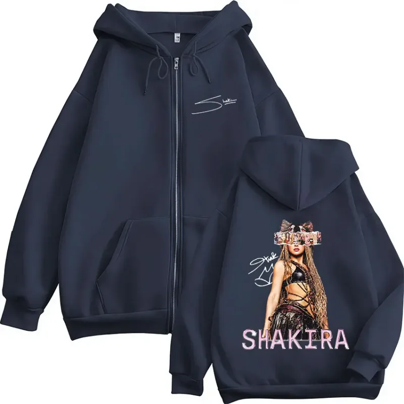 Shakira LMYNL Las Mujeres Ya No Lloran Tour Merch Zipper Hoodies Panlalaking Babae Casual Long Sleeve Zip Up Sweatshirt Mga Jacket Coat — image 4