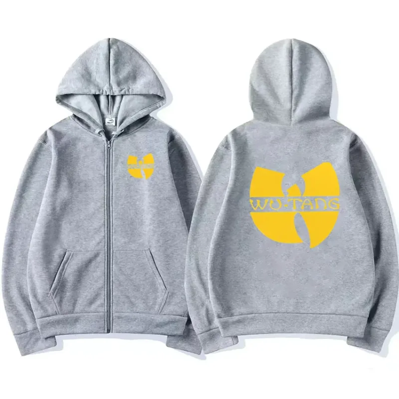 Hip Hop Années 90 Wu Clan T-tangs Grafik Luvtröja Herr Punkjacka med dragkedja för damer Långärmad fleece gotisk kappa Lösa streetwear — image 4