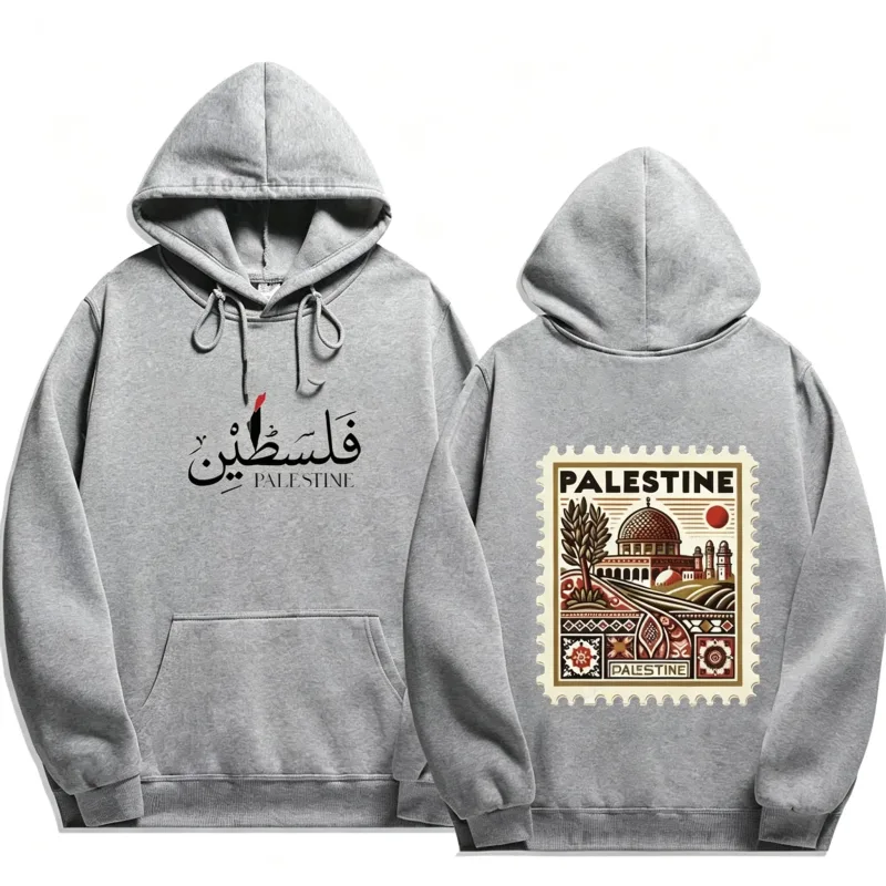Unisex Autumn Winter Vintage Casual Pullover Sweatshirts Palestine Hoodie Fashion Harajuku Aesthetic Retro Graphic Hoodies Tops