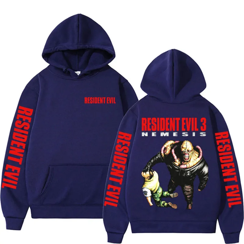 Retro 90s Nemesis Resident Evil Requiem Hoodies Men Women Fashion Classic Long Sleeve Sweatshirts Bodywarmer Oversized Hoodie — image 4