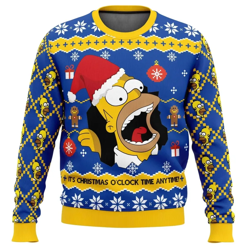 outono e inverno de volta ao futuro suéteres feios de Natal, camisas de anime de desenho animado para homens e mulheres, roupas