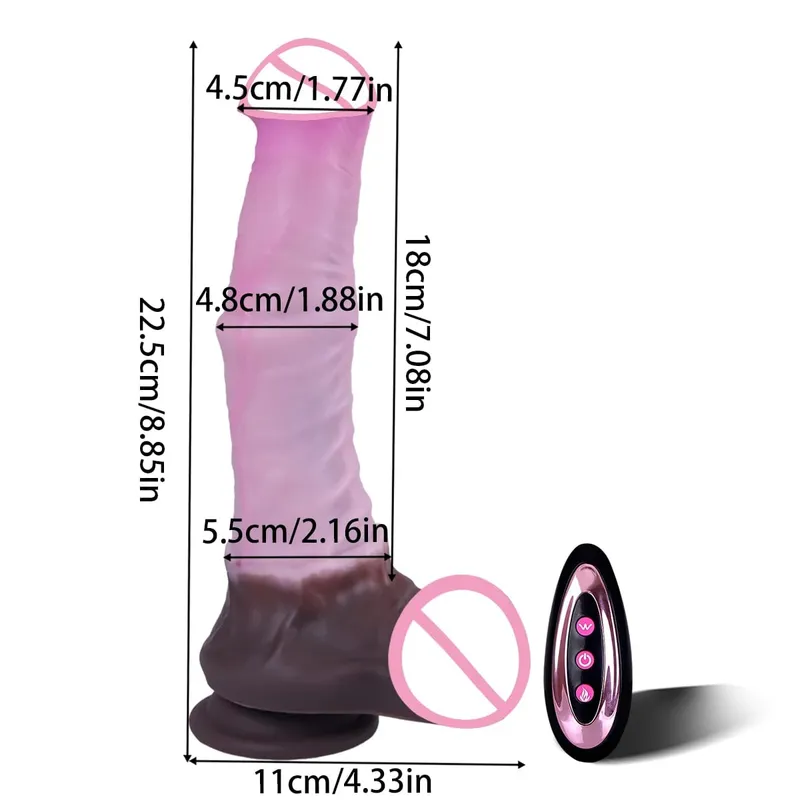 Big Telescopic Dildo Sex Toy Vibrator Dildo Τηλεχειριστήριο ώθησης δόνησης πέους Monster Dildos Vagina Anal G Spot Massager