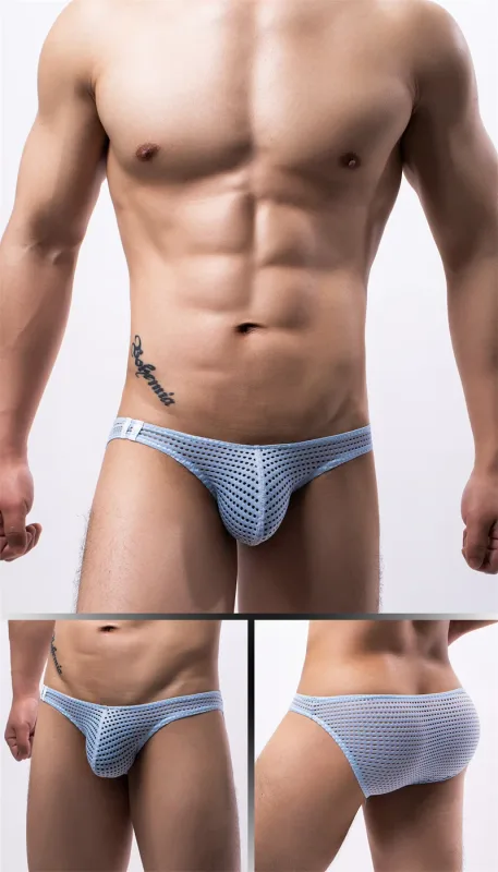 Cuecas masculinas verão respirável buracos roupa interior u convexo fino cintura baixa cuecas masculinas deslizamento calzoncillos — image 13