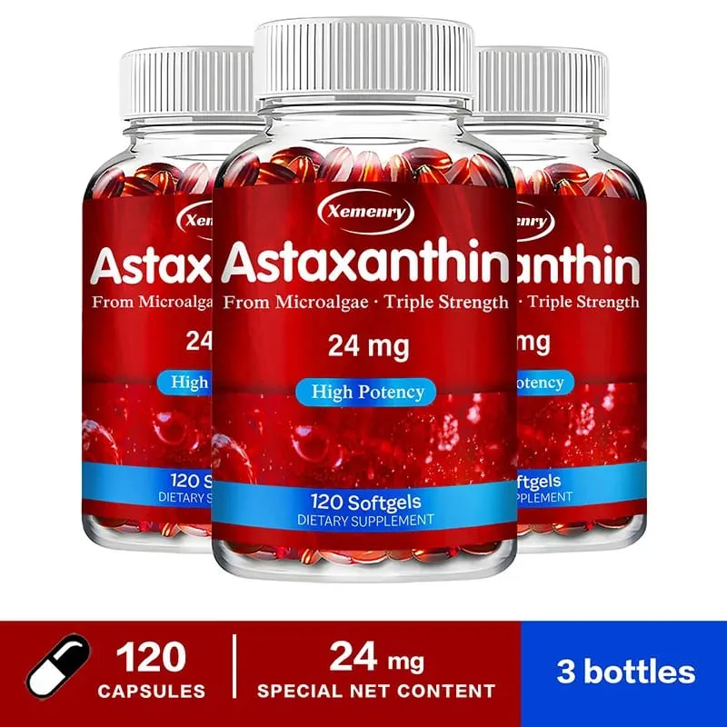 Astaxanthin 24mg - Promotes Cardiovascular Health & Accelerates Metabolism Supporting Eye Joint & Skin Health