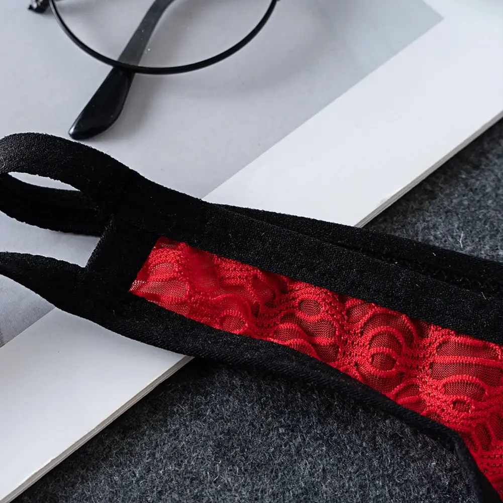 Men G-Strings See Through Men's Underpants Pouch Underwear Hollow Lace Thongs Low Rise Unisex Panties Hollow Out Men's Clothing — image 6