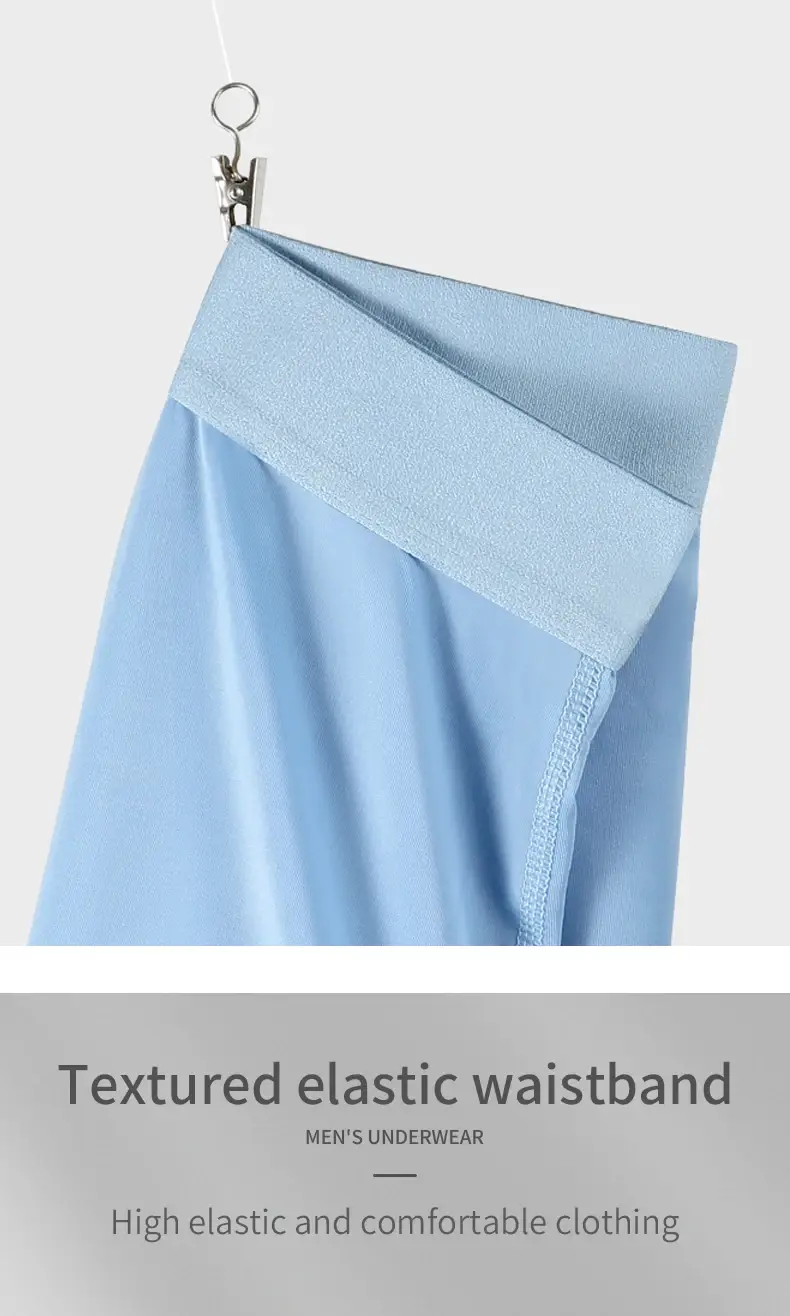 Panlalaking ice silk sports underwear panlalaki sa tag-araw na manipis na suot na binti tumatakbo makahinga malaking sukat pinalawig na pagsusuot ng crotch boxers — image 5