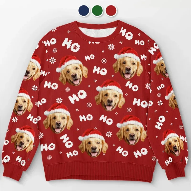 Fotoğrafınızı Özel 3D Baskı Çirkin Noel Kazak DIY Yüz Aile Kazaklar Komik Görüntü Kazak Kişiselleştirilmiş Noel Hediyesi Unisex — image 10