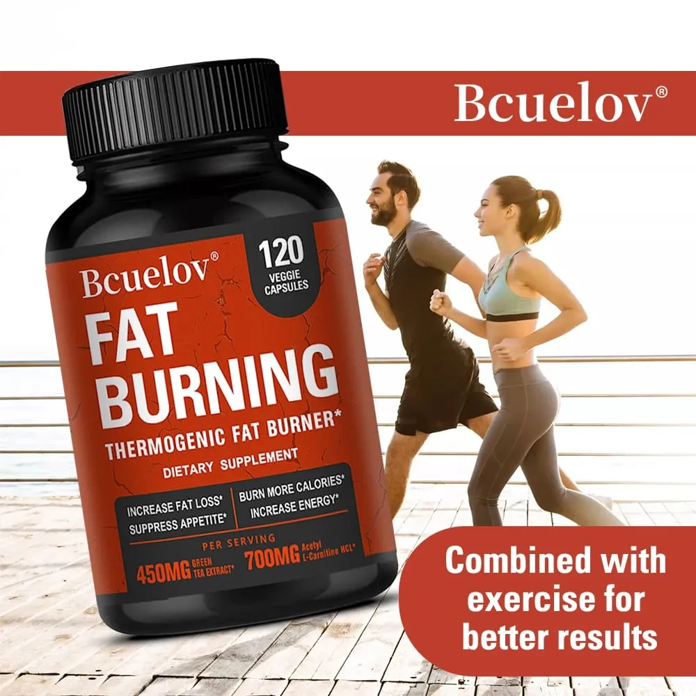 Acetyl-L-Carnitine Green Tea Extract and Caffeine Support Fat Burning Metabolism Improve Mood 30/60/120 Capsules — image 2