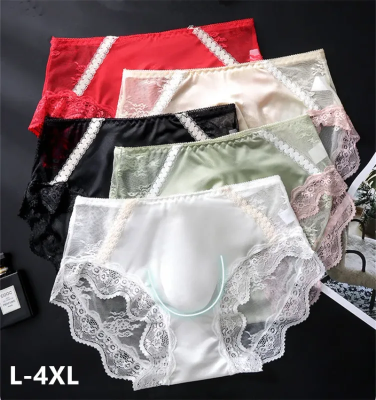 adults 18 plus size men's underwear Ice silk cuecas masculino 3D convex bag cueca color blocked lace mesh calzoncillos hombre — image 2