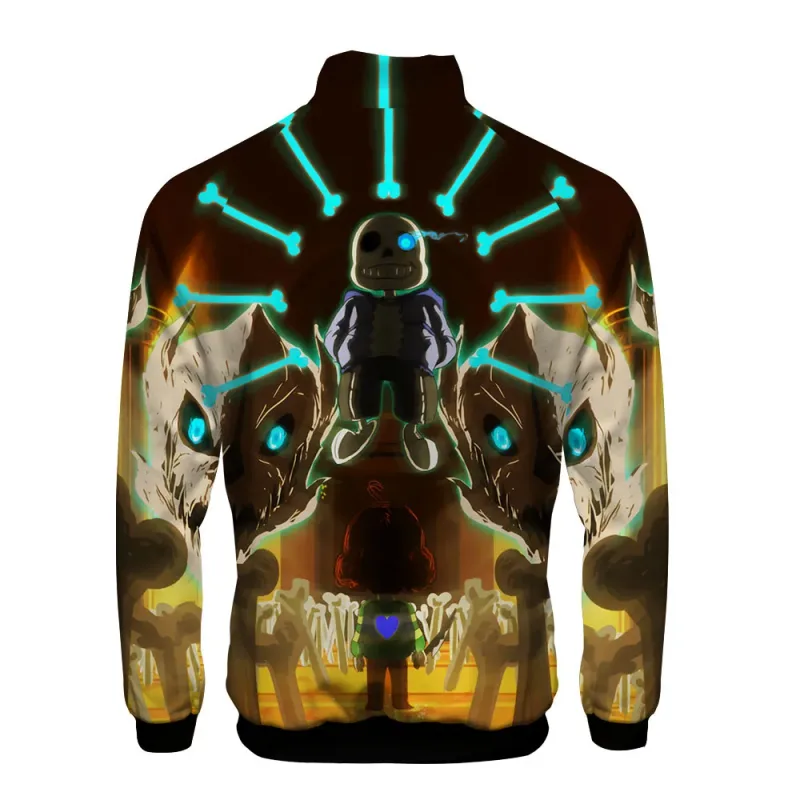 Luxury Popular Sans Undertale 3D Print Zipper Raglan Jacket Windbreaker Boys/Girls Comfortable Stand Collar Jackets Coats